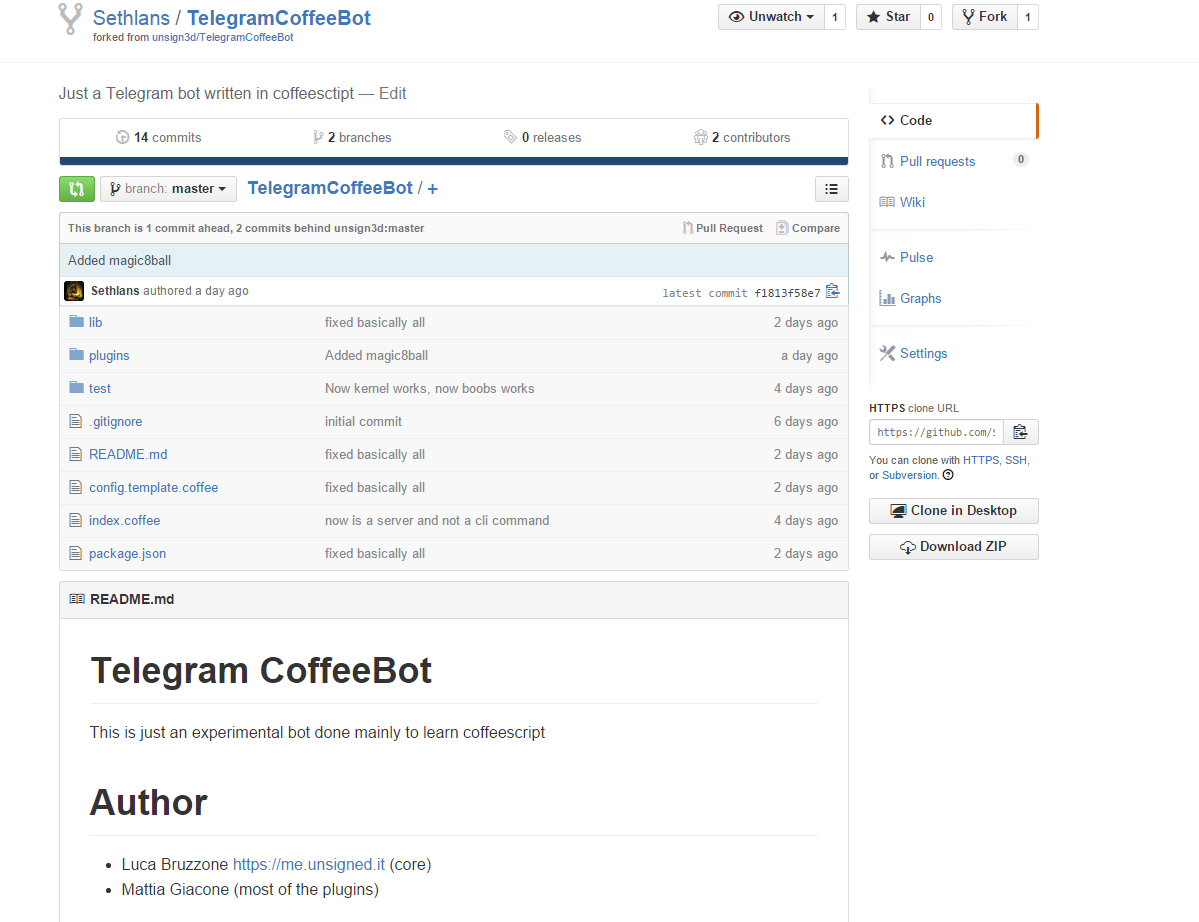 Bot, Telegram, Coffeescript, Javascript
